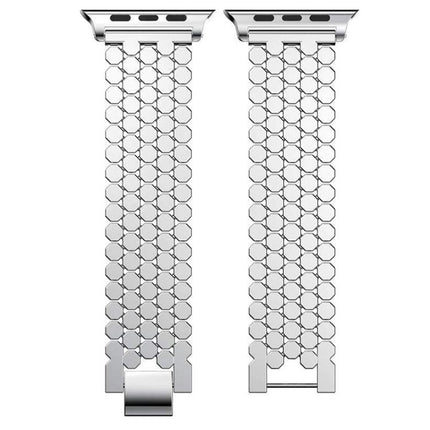 xDfind Fish Scale Texture Metal Watch Band