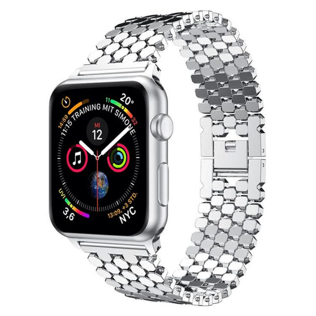 xDfind Fish Scale Texture Metal Watch Band, For Apple Watch 42 / 44 / 45 / 46 / 49mm, For Apple Watch 38 / 40 / 41 / S11 42mm - DealBuddy