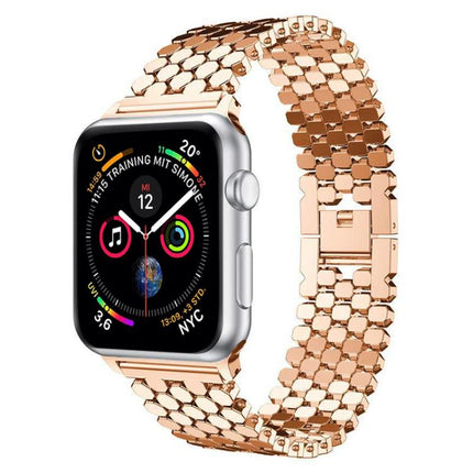 xDfind Fish Scale Texture Metal Watch Band