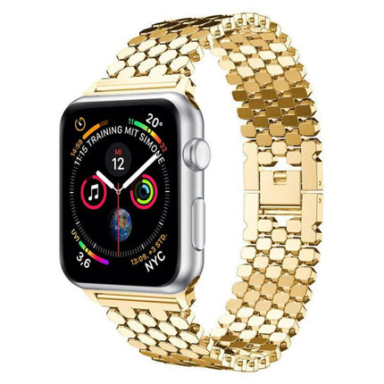 xDfind Fish Scale Texture Metal Watch Band