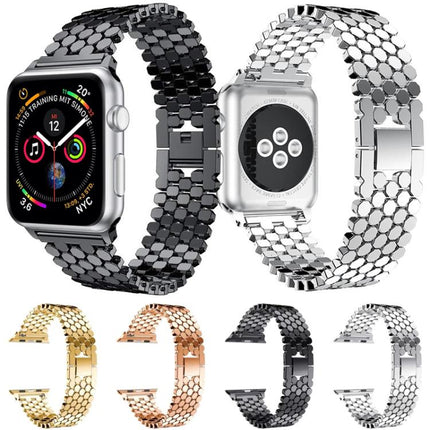 xDfind Fish Scale Texture Metal Watch Band