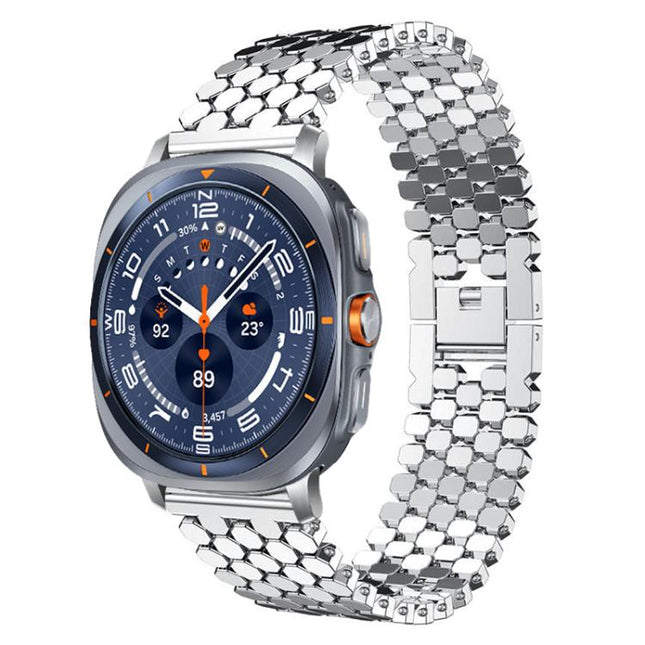 xDfind Fish Scale Texture Metal Watch Band