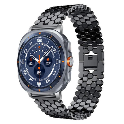 xDfind Fish Scale Texture Metal Watch Band