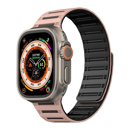 Cylinder Magnetic Two-color Loop Silicone Watch Band