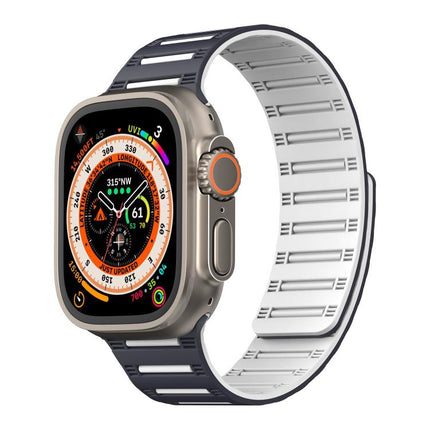 Cylinder Magnetic Two-color Loop Silicone Watch Band