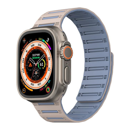 Cylinder Magnetic Two-color Loop Silicone Watch Band