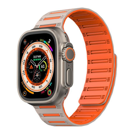 Cylinder Magnetic Two-color Loop Silicone Watch Band