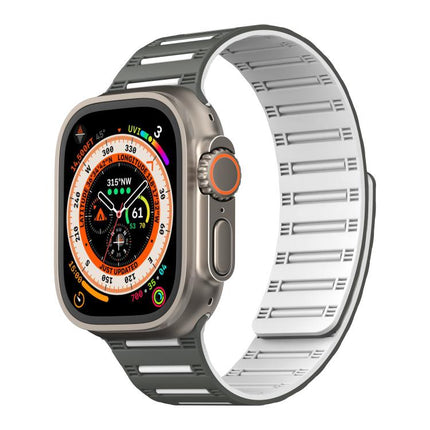 Cylinder Magnetic Two-color Loop Silicone Watch Band - DealBuddy