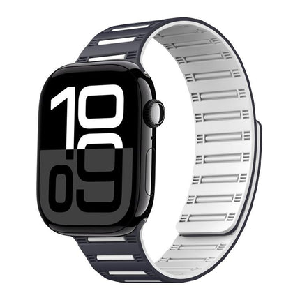 Cylinder Magnetic Two-color Loop Silicone Watch Band