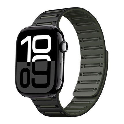 Cylinder Magnetic Two-color Loop Silicone Watch Band