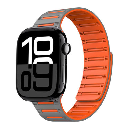 Cylinder Magnetic Two-color Loop Silicone Watch Band