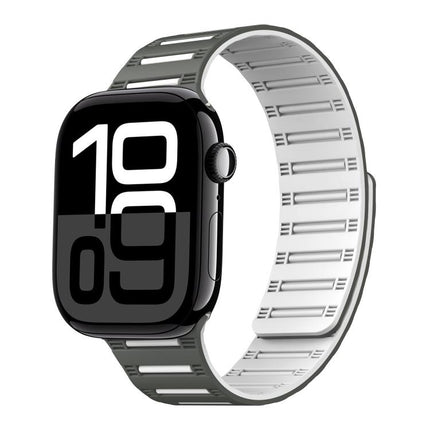 Cylinder Magnetic Two-color Loop Silicone Watch Band