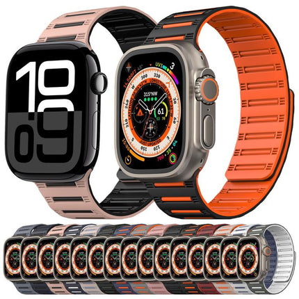 Cylinder Magnetic Two-color Loop Silicone Watch Band