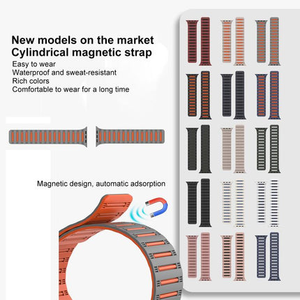 Cylinder Magnetic Two-color Loop Silicone Watch Band