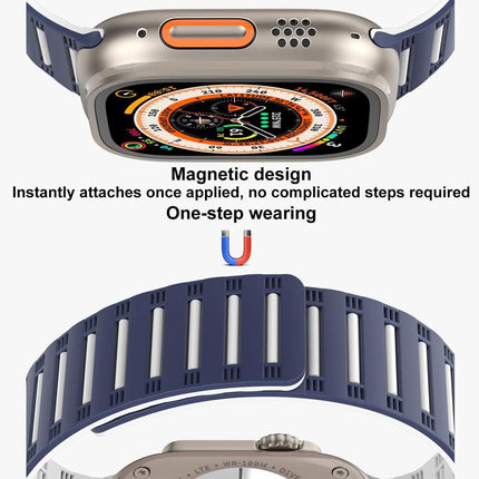 Cylinder Magnetic Two-color Loop Silicone Watch Band