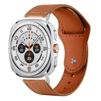 xDfind Rivet Buckle Genuine Leather Watch Band, For Samsung Galaxy Watch Ultra / Ultra 2025, For Samsung Galaxy Watch8 / 8 Classic - DealBuddy