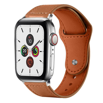 xDfind Rivet Buckle Genuine Leather Watch Band, For Apple Watch 42 / 44 / 45 / 46 / 49mm, For Apple Watch 38 / 40 / 41 / S10 42mm - DealBuddy