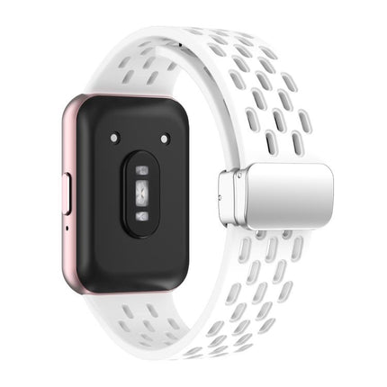 xDfind Mesh Magnetic Silver Buckle Silicone Watch Strap, For Samsung Galaxy Fit 3 - DealBuddy
