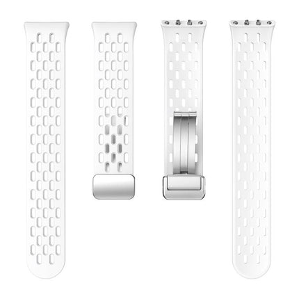 xDfind Mesh Magnetic Silver Buckle Silicone Watch Strap, For Samsung Galaxy Fit 3 - DealBuddy