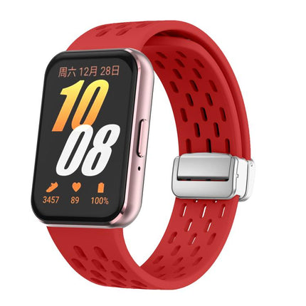 xDfind Mesh Magnetic Silver Buckle Silicone Watch Strap, For Samsung Galaxy Fit 3 - DealBuddy