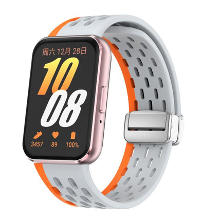 xDfind Mesh Magnetic Silver Buckle Silicone Watch Strap, For Samsung Galaxy Fit 3 - DealBuddy