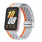 xDfind Mesh Magnetic Silver Buckle Silicone Watch Strap, For Samsung Galaxy Fit 3 - DealBuddy