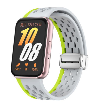 xDfind Mesh Magnetic Silver Buckle Silicone Watch Strap, For Samsung Galaxy Fit 3 - DealBuddy