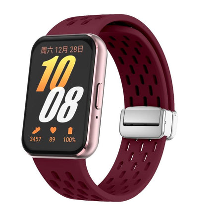 xDfind Mesh Magnetic Silver Buckle Silicone Watch Strap, For Samsung Galaxy Fit 3 - DealBuddy