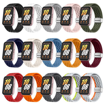 xDfind Mesh Magnetic Silver Buckle Silicone Watch Strap, For Samsung Galaxy Fit 3 - DealBuddy
