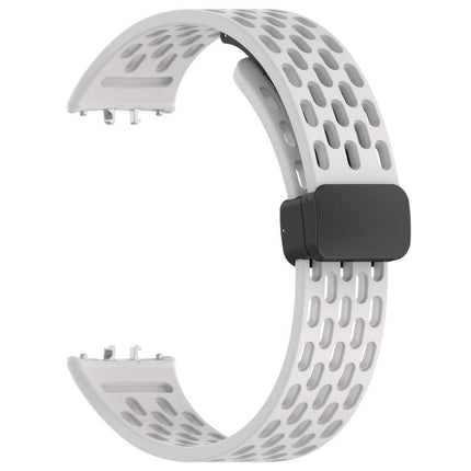 xDfind Hole Style Magnetic Black Buckle Silicone Watch Band - DealBuddy