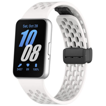 xDfind Hole Style Magnetic Black Buckle Silicone Watch Band, For Galaxy Fit3 - DealBuddy