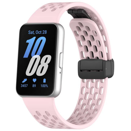 xDfind Hole Style Magnetic Black Buckle Silicone Watch Band, For Galaxy Fit3 - DealBuddy