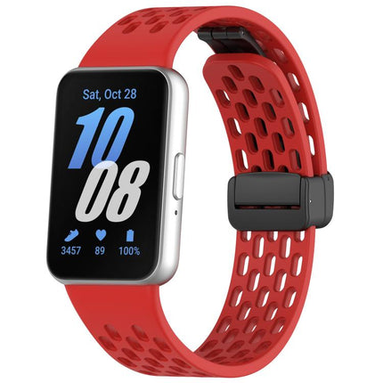 xDfind Hole Style Magnetic Black Buckle Silicone Watch Band