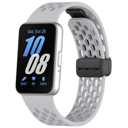 xDfind Hole Style Magnetic Black Buckle Silicone Watch Band, For Galaxy Fit3 - DealBuddy