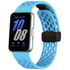 xDfind Hole Style Magnetic Black Buckle Silicone Watch Band