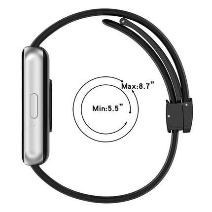 xDfind Hole Style Magnetic Black Buckle Silicone Watch Band