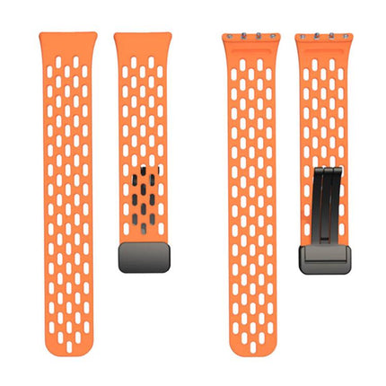 xDfind Hole Style Magnetic Black Buckle Silicone Watch Band