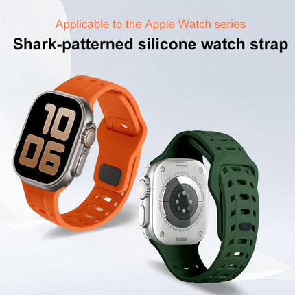 Shark Texture Holes Silicone Watch Band, For Apple Watch 46mm / 49mm / 45mm / 44mm - DealBuddy