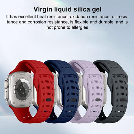 Shark Texture Holes Silicone Watch Band, For Apple Watch 46mm / 49mm / 45mm / 44mm - DealBuddy