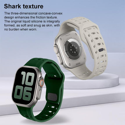 Shark Texture Holes Silicone Watch Band, For Apple Watch 46mm / 49mm / 45mm / 44mm - DealBuddy
