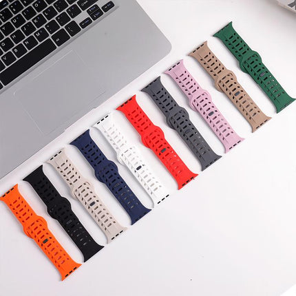 Shark Texture Holes Silicone Watch Band, For Apple Watch 46mm / 49mm / 45mm / 44mm - DealBuddy