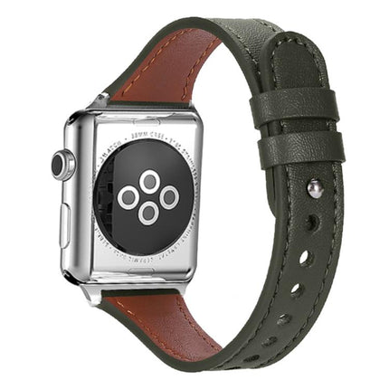 xDfind Double Ring Single Rivet Genuine Leather Watch Band, For Apple Watch 42 / 44 / 45 / 46 / 49mm, For Apple Watch 38 / 40 / 41 / S10 42mm - DealBuddy
