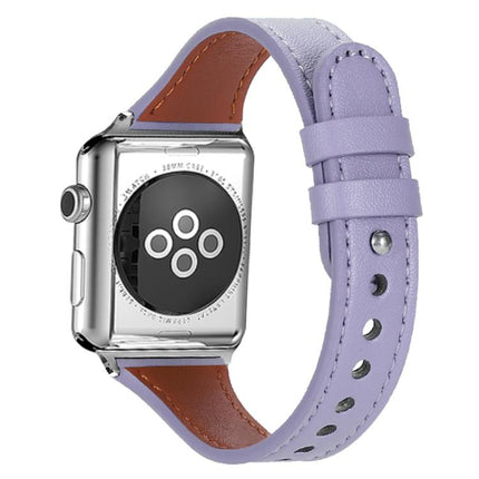 xDfind Double Ring Single Rivet Genuine Leather Watch Band, For Apple Watch 42 / 44 / 45 / 46 / 49mm, For Apple Watch 38 / 40 / 41 / S10 42mm - DealBuddy
