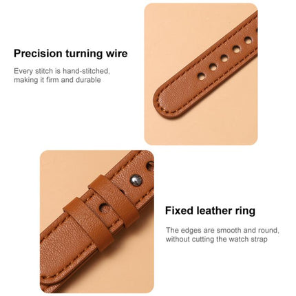 xDfind Double Ring Single Rivet Genuine Leather Watch Band - DealBuddy