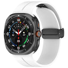 xDfind  Flat Head Groove Folding Black Buckle Silicone Watch Band