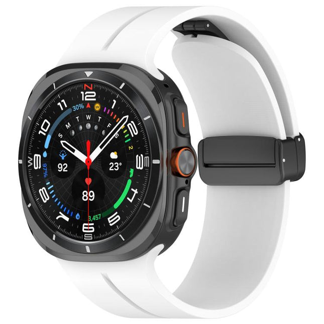 xDfind  Flat Head Groove Folding Black Buckle Silicone Watch Band