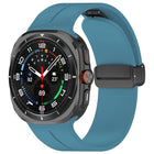 xDfind  Flat Head Groove Folding Black Buckle Silicone Watch Band