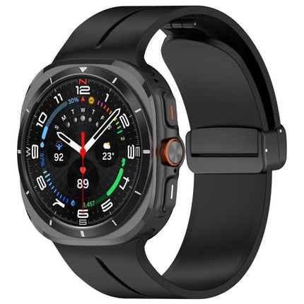 xDfind  Flat Head Groove Folding Black Buckle Silicone Watch Band