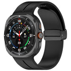 xDfind  Flat Head Groove Folding Black Buckle Silicone Watch Band