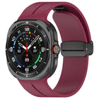 xDfind  Flat Head Groove Folding Black Buckle Silicone Watch Band